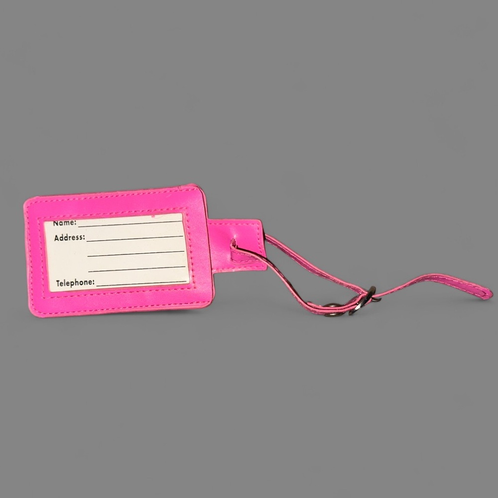 Pink luggage tag